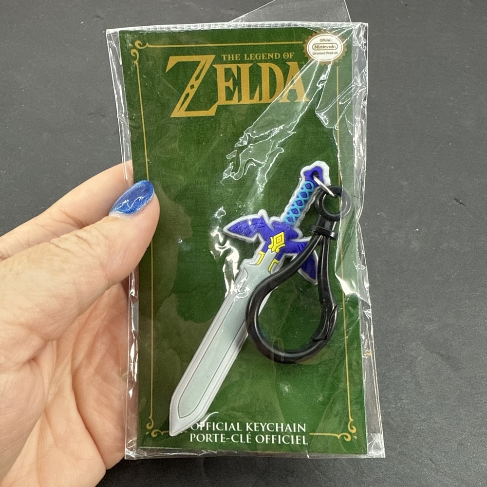 Official Nintendo The Legend of Zelda Master Sword 3.5" Rubber Keychain Fob Hook
